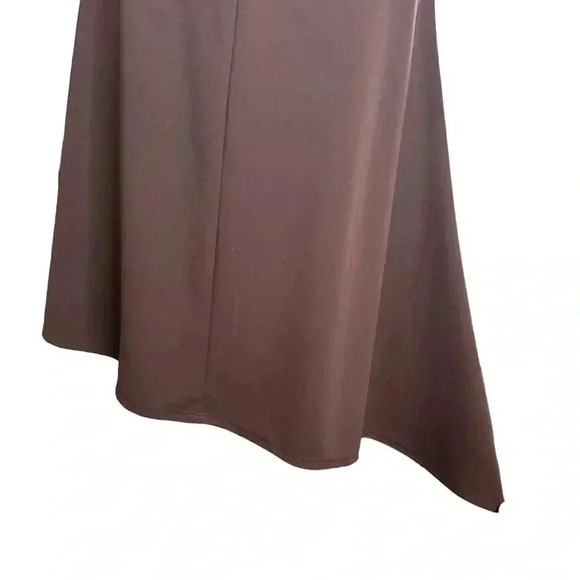 Vintage Y2K brown halter asymmetrical Bisou Bisou Size 12 dress beaded size 12 - Picture 5 of 7